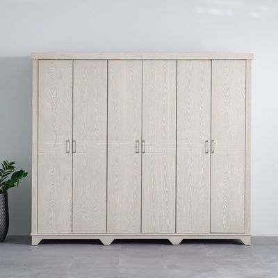 Ryan 6-Door Wardrobe - Antique Grey Ash Veneer - With 2-Year Warranty