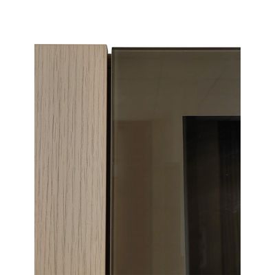 Brita 6 Door Wardrobe 2 Glass Doors - Beige/White Oak