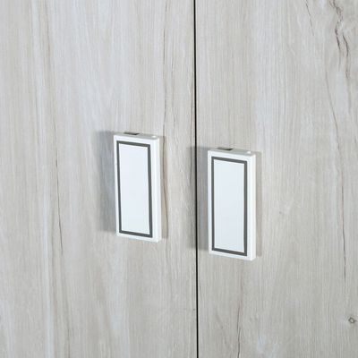 V2Tisley 4 Door Wardrobe -L.Oak/White faux marble