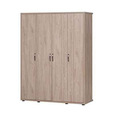 V2 Bolivar 4 Door Wardrobe -V.Oak/Black faux marble