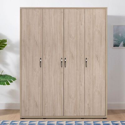 V2 Bolivar 4 Door Wardrobe -V.Oak/Black faux marble