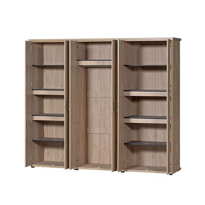 V2 Bolivar  6 Door Wardrobe - V.Oak/Black faux marble