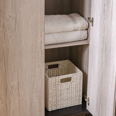 Kirwin 3-Door Wardrobe - Grey Oak/Black - With 2-Year Warranty
