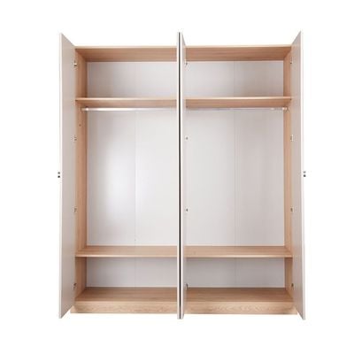 Cardano 4 Door Wardrobe W/ 2 Mirrors - Natural Oak / Champagne