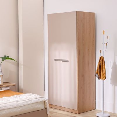 Cardano 2 Door Wardrobe W/ Mirror Inside  - Natural Oak / Champagne