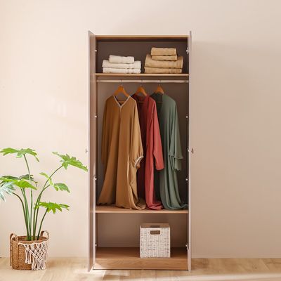 Cardano 2 Door Wardrobe W/ Mirror Inside  - Natural Oak / Champagne