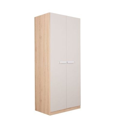 Cardano 2 Door Wardrobe W/ Mirror Inside  - Natural Oak / Champagne