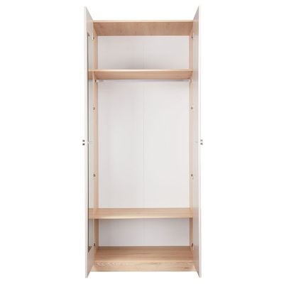 Cardano 2 Door Wardrobe W/ Mirror Inside  - Natural Oak / Champagne