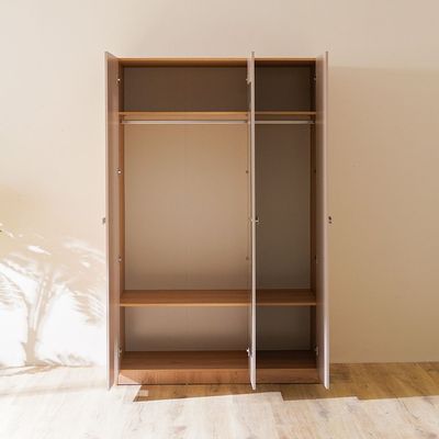 Cardano 3 Door Wardrobe W/ Mirror Inside  - Natural Oak / Champagne