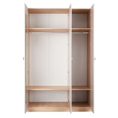 Cardano 3 Door Wardrobe W/ Mirror Inside  - Natural Oak / Champagne