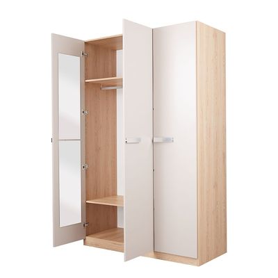 Cardano 3 Door Wardrobe W/ Mirror Inside  - Natural Oak / Champagne