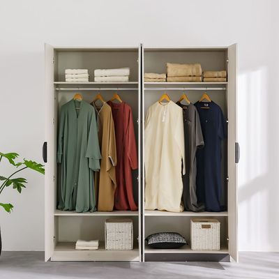 Pletora 4 Door Wardrobe W/ 2 Mirrors - Grey Oak