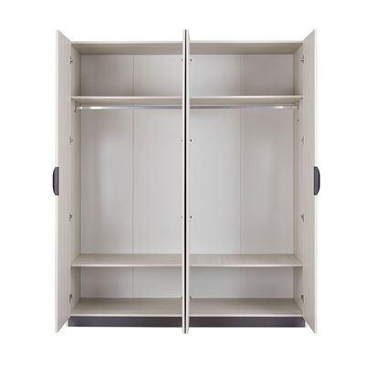 Pletora 4 Door Wardrobe W/ 2 Mirrors - Grey Oak