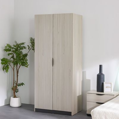 Pletora 2 Door Wardrobe W/ Mirror Inside - Grey Oak