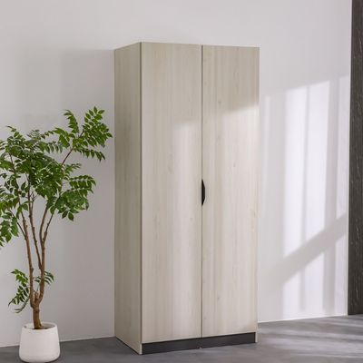 Pletora 2 Door Wardrobe W/ Mirror Inside - Grey Oak