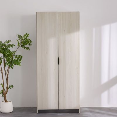 Pletora 2 Door Wardrobe W/ Mirror Inside - Grey Oak