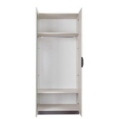 Pletora 2 Door Wardrobe W/ Mirror Inside - Grey Oak