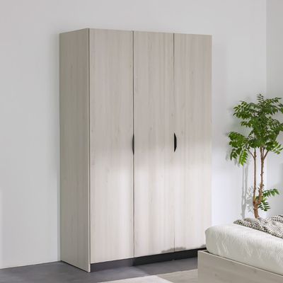 Pletora 3 Door Wardrobe W/ Mirror Inside - Grey Oak