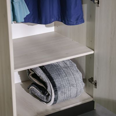 Pletora 3 Door Wardrobe W/ Mirror Inside - Grey Oak