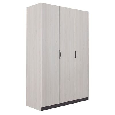 Pletora 3 Door Wardrobe W/ Mirror Inside - Grey Oak