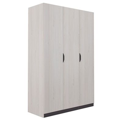 Pletora 3 Door Wardrobe W/ Mirror Inside - Grey Oak