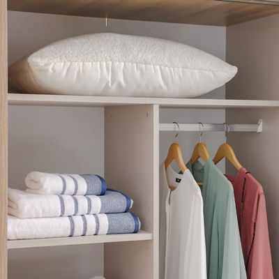 Manila Sliding Door Wardrobe - Light Walnut - With 2-Year Warranty