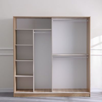 Manila Sliding Door Wardrobe - Light Walnut - With 2-Year Warranty