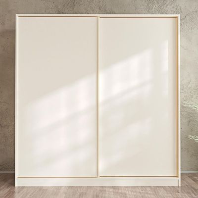 Manila Sliding Door Wardrobe - Cream - With 2-Year Warranty