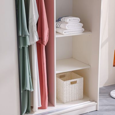 Manila Sliding Door Wardrobe - Cream - With 2-Year Warranty