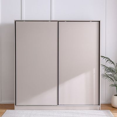 Manila Sliding Door Wardrobe - Taupe Grey - With 2-Year Warranty