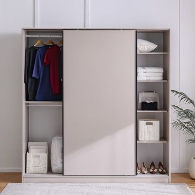 Manila Sliding Door Wardrobe - Taupe Grey - With 2-Year Warranty