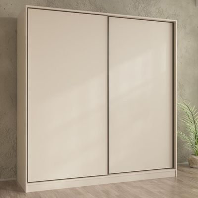 Manila Sliding Door Wardrobe - Taupe Grey - With 2-Year Warranty