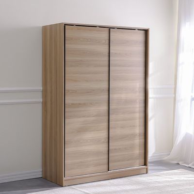 Manila Compact Sliding Door Wardrobe - Light Walnut - With 2-Year Warranty