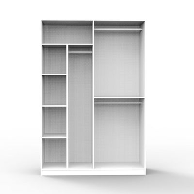 Manila Compact Sliding Door Wardrobe - Light Walnut - With 2-Year Warranty