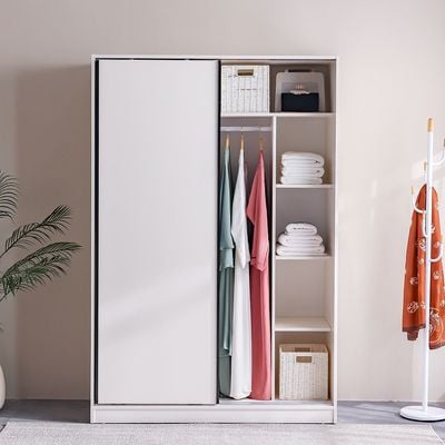 Manila Compact Sliding Door Wardrobe - Cream - With 2-Year Warranty