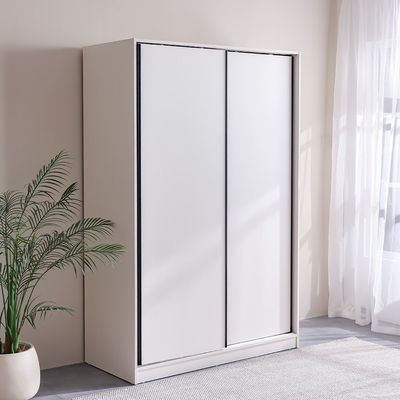 Manila Compact Sliding Door Wardrobe - Cream - With 2-Year Warranty