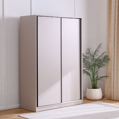 Manila 1.4 M Sliding Door Wardrobe - Taupe Grey - With 2-Year Warranty