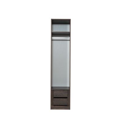 Infinity 1-Door Wardrobe with Hanger - Dark Walnut - With 2-Year Warranty