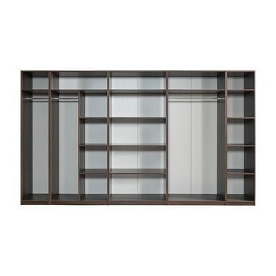 Infinity 1-Door Wardrobe with Hanger - Dark Walnut - With 2-Year Warranty