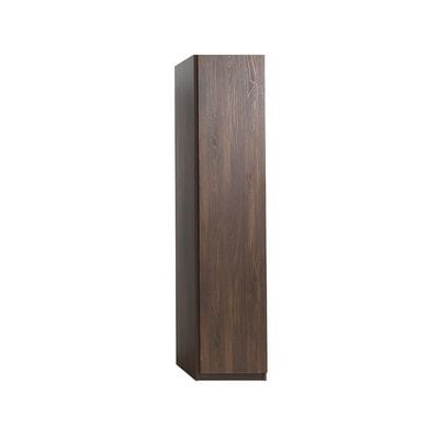 Infinity 1-Door Wardrobe with Shelves - Dark Walnut - With 2-Year Warranty