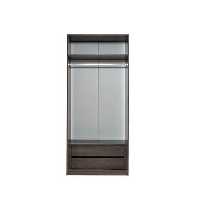 Infinity 2-Door Wardrobe with Hanger - Dark Walnut - With 2-Year Warranty