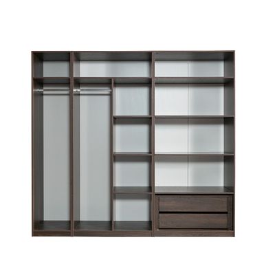 Infinity 2-Door Wardrobe with Hanger and Shelves - Dark Walnut - With 2-Year Warranty