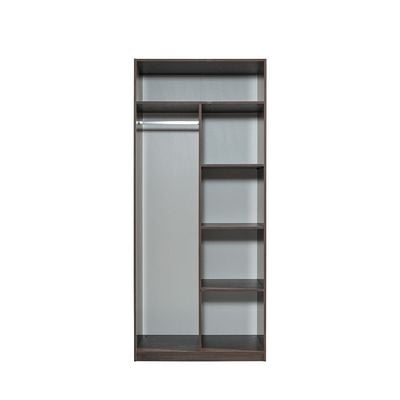 Infinity 2-Door Wardrobe with Hanger and Shelves - Dark Walnut - With 2-Year Warranty