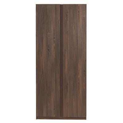 Infinity 2-Door Wardrobe with Hanger and Shelves - Dark Walnut - With 2-Year Warranty