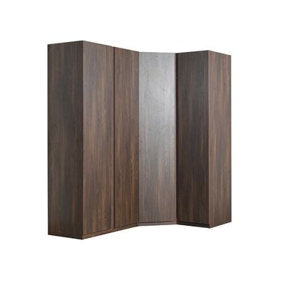 Infinity Corner Wardrobe with Hanger and Shelves - Dark Walnut - With 2-Year Warranty