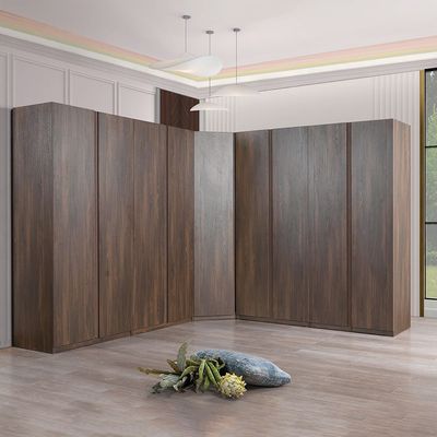 Infinity Corner Wardrobe with Hanger and Shelves - Dark Walnut - With 2-Year Warranty