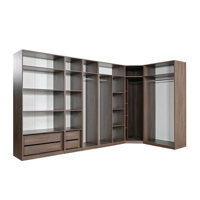 Infinity Set of 2 Drawers Internal Module for 2-Door Wardrobe - Dark Walnut - With 2-Year Warranty