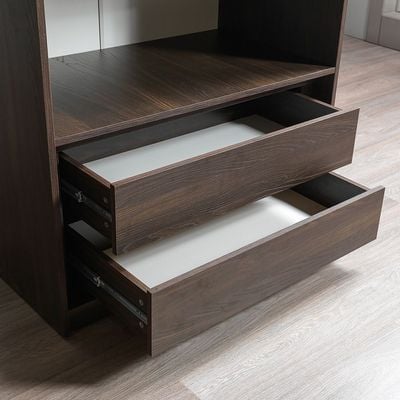 Infinity Set of 2 Drawers Internal Module for 2-Door Wardrobe - Dark Walnut - With 2-Year Warranty