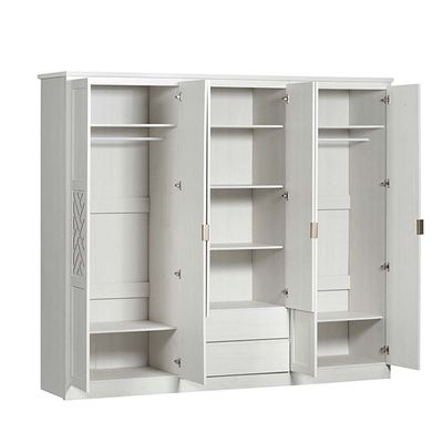 Casablanca 6 Door Wardrobe W/2 Drawers & Mirrors-White Oak