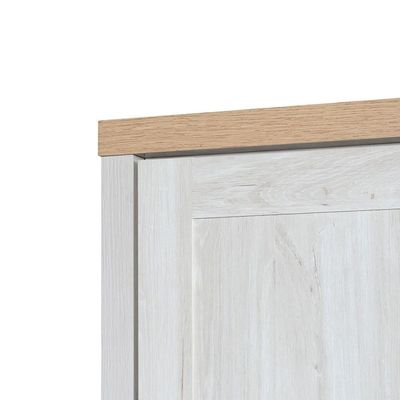 Cambridge 6 Door Wardrobe W/2 Drawers & Mirror-Oak & White Oak